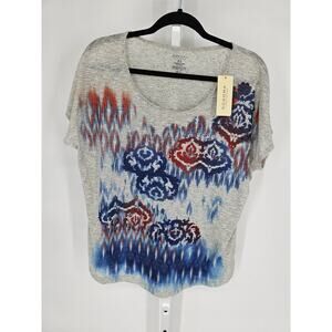 SONOMA life + style Women's Multicolor Round Neck Short Sleeve Tee Top Size XL